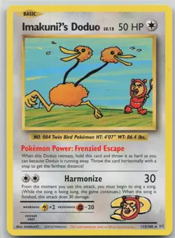 NM ImakuniU's Doduo 112/108 Secret Rare Evolutions Pokemon 2016 - Image 1