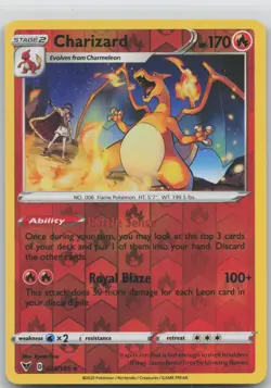 NM Charizard 025/185 Reverse Holo Rare Vivid Voltage Pokemon 2020 - Image 1