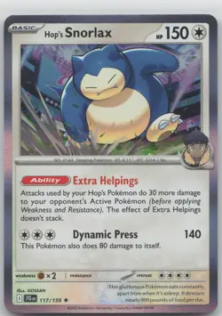 NM Hop's Snorlax 117/159 Holo Rare Journey Together Pokemon 2025 - Image 1