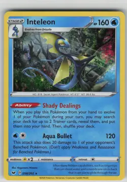 LP Inteleon 058/202 Cosmos Holo Rare Sword & Shield Pokemon 2020 - Image 1