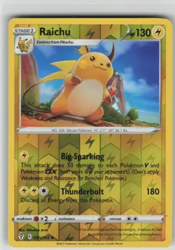 LP Raichu 050/203 Holo Reverse Holo Rare Evolving Skies Pokemon 2021 - Image 1