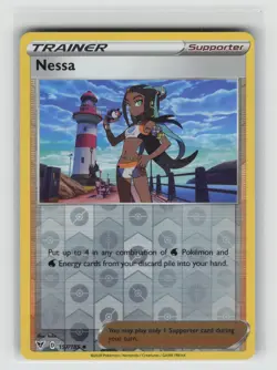 NM Nessa 157/185 Reverse Holo Uncommon Vivid Voltage Pokemon 2020 - Image 1