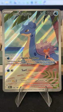 Misty's Lapras 194/182 Illustration Rare Destined Rivals Pokemon Holo NM - Image 1