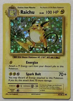 Pokemon XY Evolutions Raichu 36/108 Holo Rare LP - Image 1