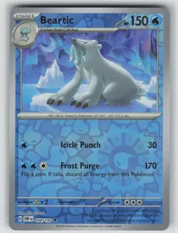 NM Beartic 054/197 Reverse Holo Uncommon Obsidian Flames Pokemon 2023 - Image 1
