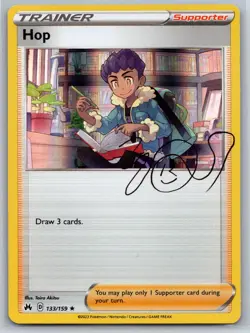 NM Hop Autograph 133/159 Crown Zenith Holo Rare Pokemon 2023 - Image 1
