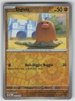 NM Diglett 103/197 Reverse Holo Common Obsidian Flames Pokemon 2023 - Image 1
