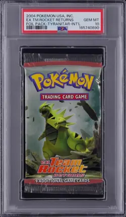 2004 POKEMON EX TEAM ROCKET RETURNS BOOSTER FOIL PACK TYRANITAR - PSA 10 - Image 1