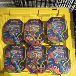 Pokemon TCG Mega Charizard Tin Lot - 6 Boxes English (X & Y Charizard) - Image 1