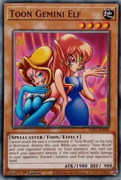 LDS1-EN059 TOON GEMINI ELF COMMON 1ST EDITION YuGiOh CARD - Image 1