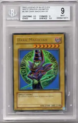 DARK MAGICIAN YUGIOH HOLOFOIL LEGEND of BLUE EYES LOB-005 MINT 9.0 PLUS BONUS! - Image 1
