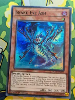 Yugioh Snake-Eye Ash AGOV-EN007-Super Rare-1st Ed NM - Image 1