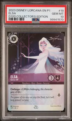 2023 DISNEY LORCANA EN P1-PROMO #19 ELSA - GLOVES OFF PSA 10 - Image 1