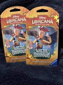 Disney Lorcana TCG Wilds Unknown Booster Pack X2 Cards Factory Sealed LOT - Image 1