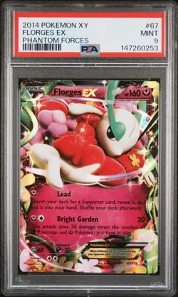 PSA 9 Mint 2014 POKEMON XY PHANTOM FORCES #67 FLORGES EX - Image 1
