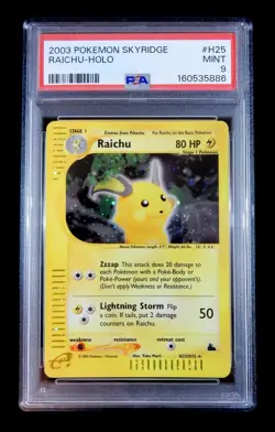 2003 Pokemon Skyridge Raichu Holo Foil #H25 H25/H32 PSA 9 - Image 1