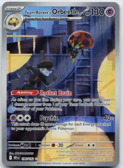 Team Rocket's Orbeetle 198/182 Illustration Rare Destined Rivals Pokemon Holo NM - Image 1