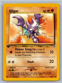 Gligar 59/111 Common Neo Genesis Pokemon 1st Edition Lightly Played - Image 1