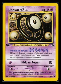 Unown [O] 69/75 1st Edition Neo Discovery Pokemon Card - Image 1