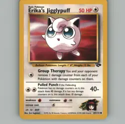 Erika's Jigglypuff 69/132 Common Gym Challenge Pokemon Unlimited Lightly Played - Image 1