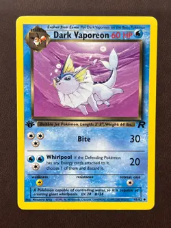 Dark Vaporeon 45/82 Team Rocket Uncommon Regular 1st Ed English LP - Image 1