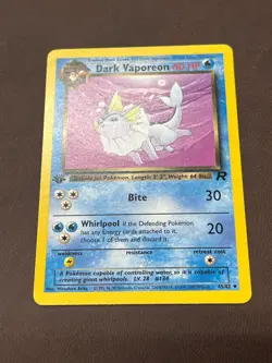 Dark Vaporeon 45/82 Team Rocket Uncommon Regular 1st Ed English LP - Image 2