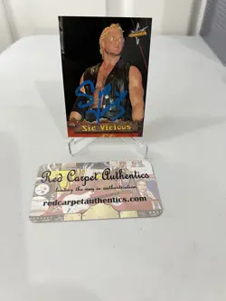 1999 Topps WCW Embossed #12 Sid Vicious On Card Auto Coa Hand Signed - Image 3