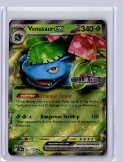 Venusaur ex 2024 Pokemon Stellar Crown Double Rare 001/142 - Image 1