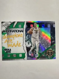 2025-26 Topps Chrome Inspirational Nikola Jokic #IP-8 Green Refractor /99 - Image 1