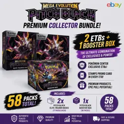 Pokemon Center Pokemon TCG Mega Evolution Pitch Black Bundle 2x ETB + Box - Image 1