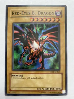 Red-Eyes B. Dragon - DB1-EN126 - Super Rare - YuGiOh-HP CREASED - Image 1