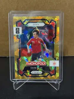 2026 Panini Prizm Monopoly FIFA WC - David Silva #42 Gold Cracked Ice Prizm - Image 1
