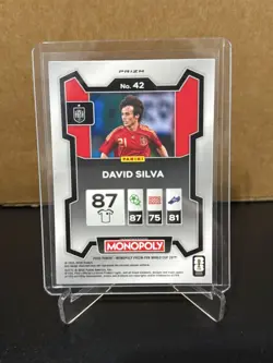 2026 Panini Prizm Monopoly FIFA WC - David Silva #42 Gold Cracked Ice Prizm - Image 2
