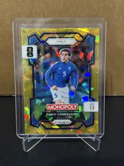 2026 Panini Prizm Monopoly FIFA WC - Fabio Cannavaro #36 Gold Cracked Ice Prizm - Image 1