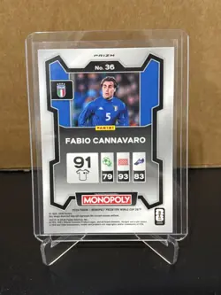 2026 Panini Prizm Monopoly FIFA WC - Fabio Cannavaro #36 Gold Cracked Ice Prizm - Image 2