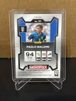 2026 Panini Prizm Monopoly FIFA WC - Paolo Maldini #37 Gold Cracked Ice Prizm - Image 2