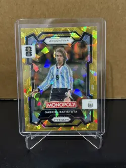 2026 Panini Prizm Monopoly FIFA WC ~ Gabriel Batistuta #4 Gold Cracked Ice Prizm - Image 1