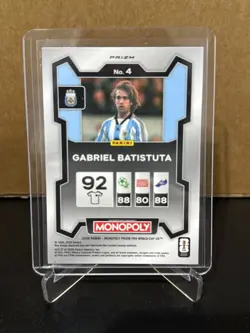 2026 Panini Prizm Monopoly FIFA WC ~ Gabriel Batistuta #4 Gold Cracked Ice Prizm - Image 2