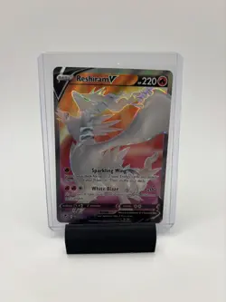 Pokemon - 122/195 Reshiram V SWSH12 Silver Tempest Ultra Rare Full Art Holo LP - Image 1