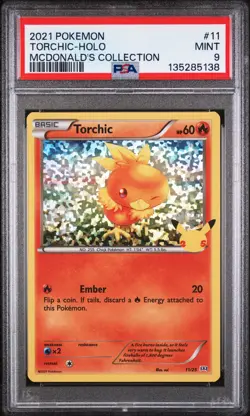 2021 POKEMON MCDONALD'S COLLECTION #11 TORCHIC-HOLO PSA 9 - Image 1