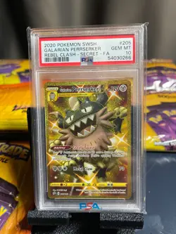 2020 Pokemon Rebel Clash Galarian Perrserker #205 Rare Full Art PSA 10 Gem Mint - Image 1