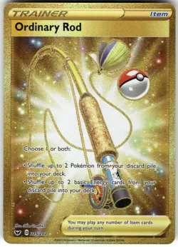 Ordinary Rod 215/202 Secret Rare Sword & Shield Pokemon Holo Near Mint - Image 1
