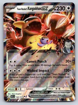 TEAM ROCKET'S KANGASKHAN EX 162/217 DOUBLE RARE ASCENDED HEROES POKEMON HOLO NM - Image 1