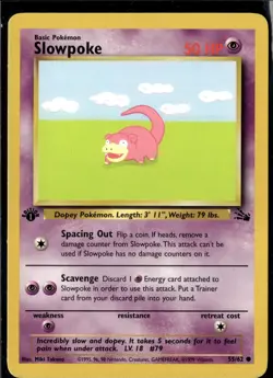 Slowpoke 55/62 Common Fossil Pokemon 1st Edition Near Mint - Image 1