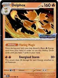 Delphox (Chaos Rising Stamped) 013/086 Holo Chaos Rising Pokemon NM - Image 1