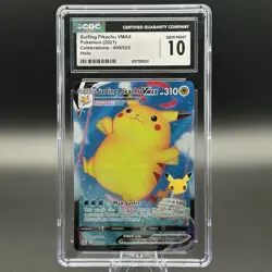 Surfing Pikachu VMAX 009/025 Celebrations Holo 2021 CGC 10 - Image 1