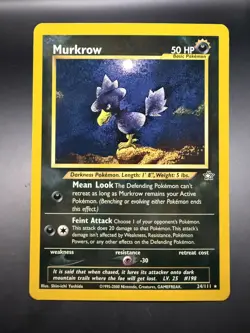 Pokemon TCG Murkrow Neo Genesis 24/111 Rare Non-Holo Card - Image 1