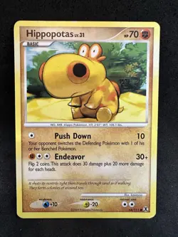Pokemon Hippopotas 64/111 Rising Rivals Non Holo Common LP - Image 1