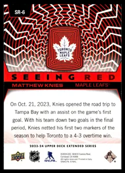 2023-24 Upper Deck Seeing Red Matthew Knies #SR-6 - Image 2