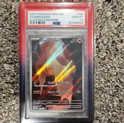 Pokemon TCG Charmander 168/165 SV 151 Illustration Rare Holo Eng 2023 PSA 10 - Image 1